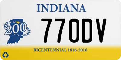 IN license plate 770DV