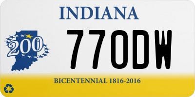 IN license plate 770DW