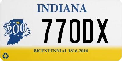 IN license plate 770DX