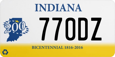 IN license plate 770DZ