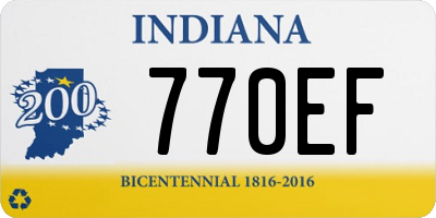 IN license plate 770EF