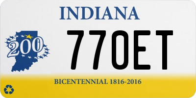 IN license plate 770ET