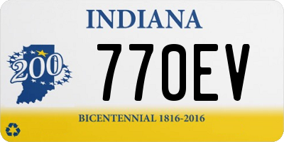 IN license plate 770EV