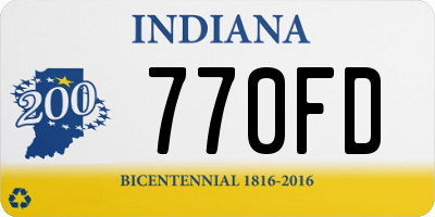 IN license plate 770FD