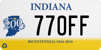 IN license plate 770FF