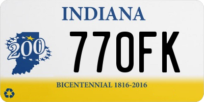 IN license plate 770FK