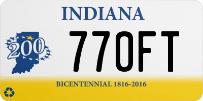 IN license plate 770FT