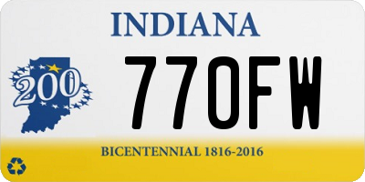 IN license plate 770FW