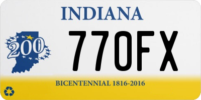 IN license plate 770FX