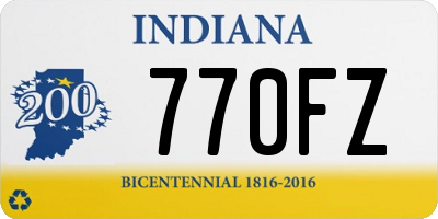 IN license plate 770FZ
