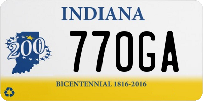 IN license plate 770GA