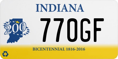 IN license plate 770GF