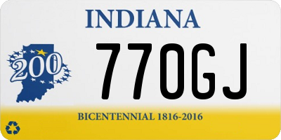 IN license plate 770GJ