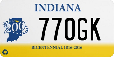 IN license plate 770GK