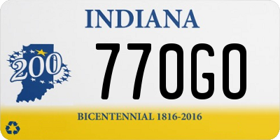 IN license plate 770GO