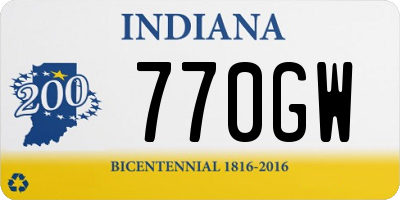 IN license plate 770GW