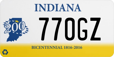 IN license plate 770GZ