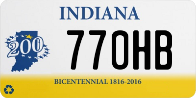 IN license plate 770HB