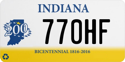 IN license plate 770HF