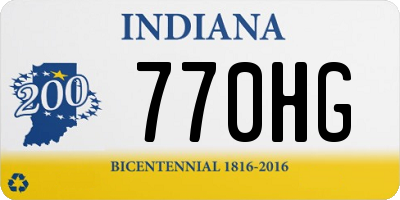 IN license plate 770HG