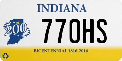 IN license plate 770HS