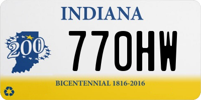 IN license plate 770HW