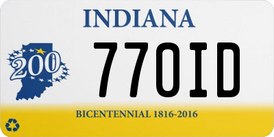 IN license plate 770ID