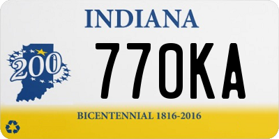 IN license plate 770KA