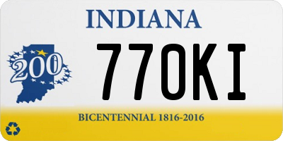 IN license plate 770KI