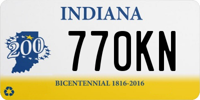 IN license plate 770KN