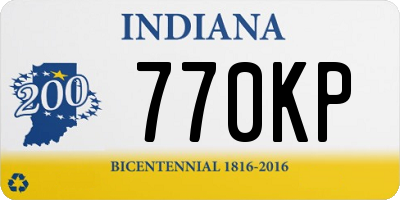 IN license plate 770KP