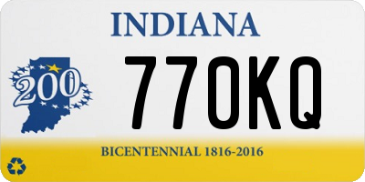 IN license plate 770KQ