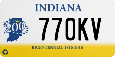 IN license plate 770KV