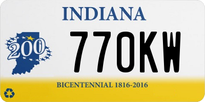 IN license plate 770KW