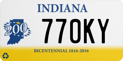 IN license plate 770KY
