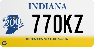 IN license plate 770KZ