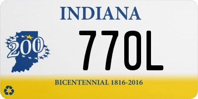 IN license plate 770L