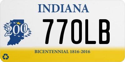 IN license plate 770LB