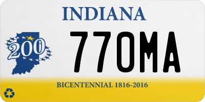 IN license plate 770MA