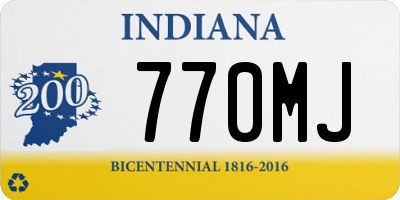 IN license plate 770MJ