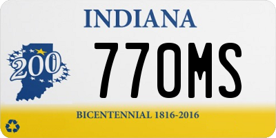 IN license plate 770MS