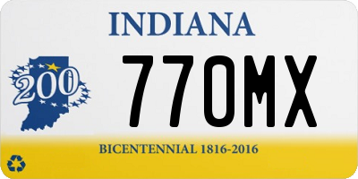 IN license plate 770MX