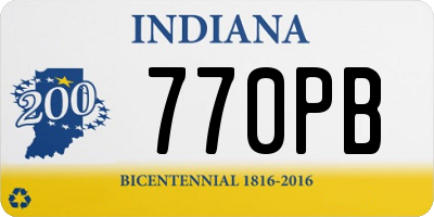 IN license plate 770PB