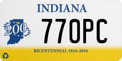 IN license plate 770PC
