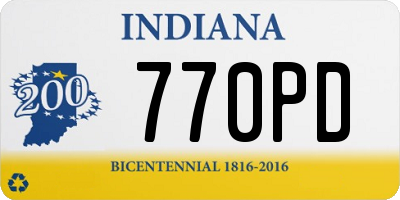IN license plate 770PD