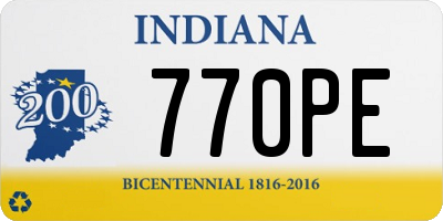 IN license plate 770PE