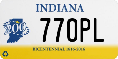 IN license plate 770PL