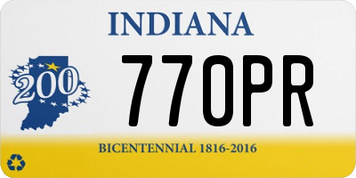 IN license plate 770PR