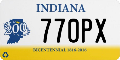 IN license plate 770PX