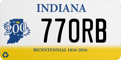 IN license plate 770RB